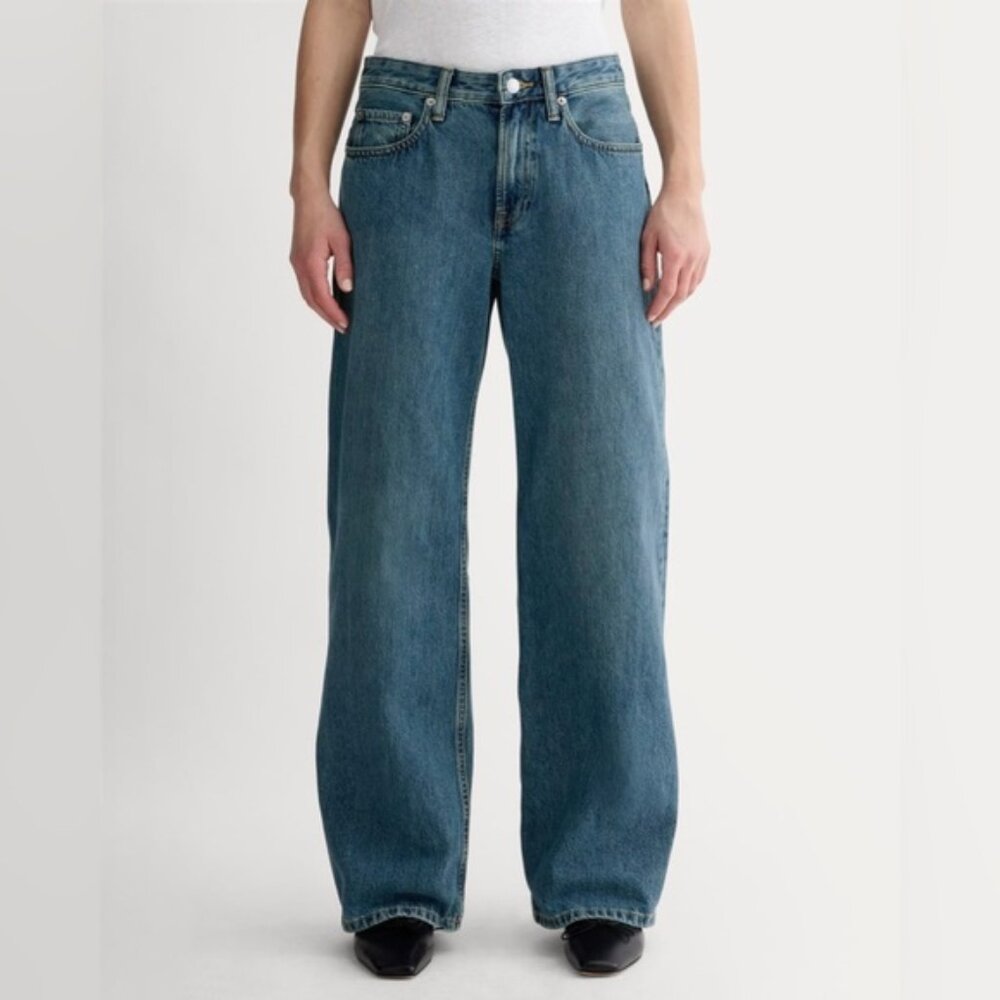 Everlane Wide Leg Flare Jeans - Blue Denim